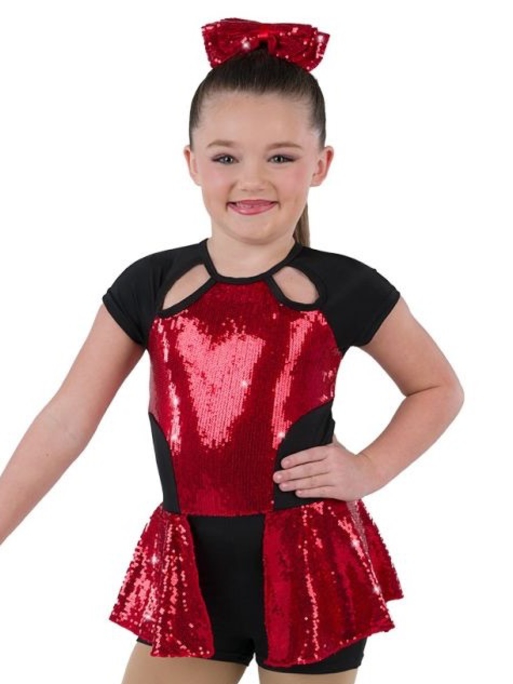 3/$75 Laylas Dance Costume Red Sequin Dance Costume